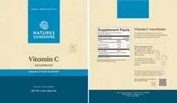 Label for Vitamin C Ascorbates