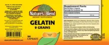 Label for Gelatin 9 Grains