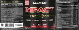 Label for Impact Igniter Xtreme Fruit Punch