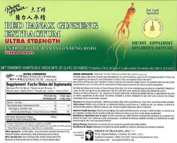 Label for Red Panax Ginseng Extractum Ultra Strength