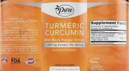 Label for Turmeric Curcumin