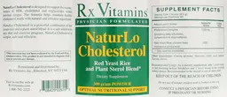 Label for NaturLo Cholesterol