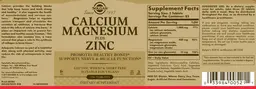 Label for Calcium Magnesium plus Zinc