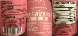 Label for Hair Vitamins Pure Biotin