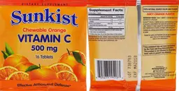 Label for Vitamin C 500 mg Chewable Orange Tablets