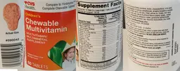Label for Children's Chewable Multivitamin