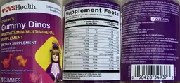 Label for Children's Gummy Dinos