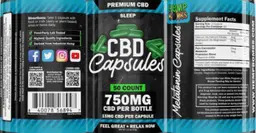 Label for CBD Capsules Sleep 15 mg