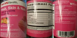 Label for Hair, Skin & Nails