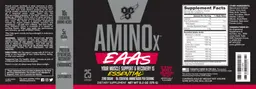 Label for AminoX EAAs Strawberry Dragonfruit
