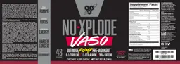 Label for N.O.-Xplode Vaso Jungle Juice
