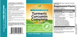 Label for Turmeric Curcumin Complete