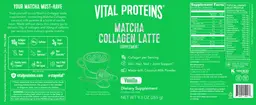 Label for Matcha Collagen Latte Vanilla