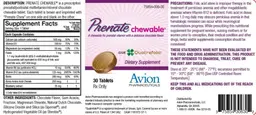 Label for Prenate Chewable Chocolate