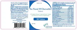 Label for Se-Natal 19 Chewable