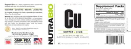 Label for Copper 3 mg