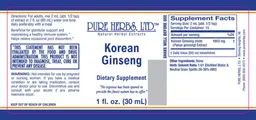 Label for Korean Ginseng
