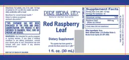 Label for Red Raspberry Leaf