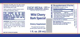 Label for Wild Cherry Bark Special