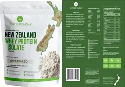 Label for New Zealand Whey Protein Isolate Unflavored