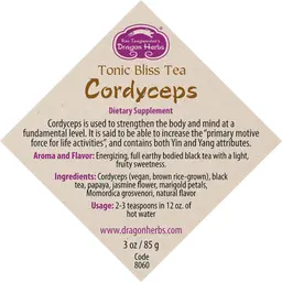 Label for Cordyceps Tonic Bliss Tea
