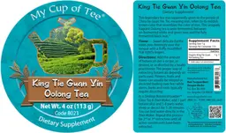 Label for King Tie Guan Yin Oolong Tea
