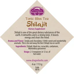 Label for Shilajit Tonic Bliss Tea