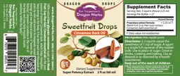 Label for Sweetfruit Drops Cinnamon Bark Oil