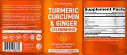 Label for Turmeric Curcumin & Ginger Gummies Tropical