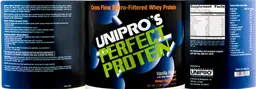 Label for Unipro's Perfect Protein Vanilla Flavor