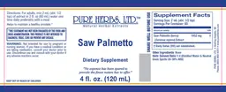 Label for Saw Palmetto