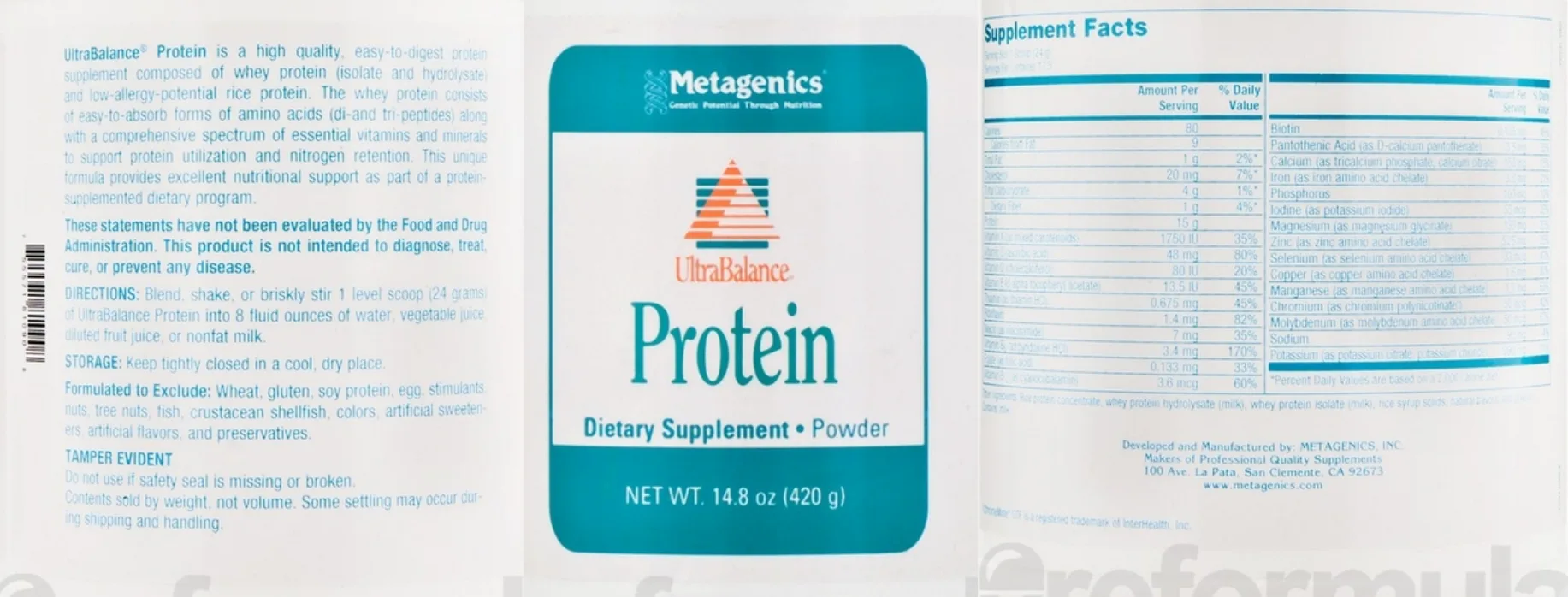 Label for UltraBalance Protein