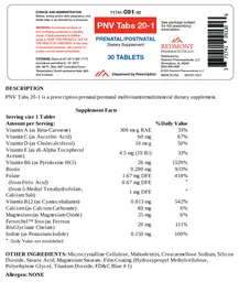 Label for PNV Tabs 20-1