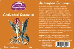 Label for Activated Curcumin