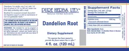 Label for Dandelion Root