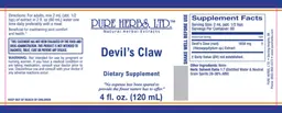 Label for Devil's Claw