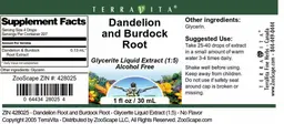 Label for Dandelion and Burdock Root