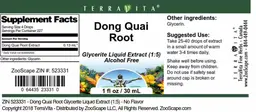 Label for Dong Quai Root