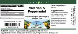 Label for Valerian & Peppermint