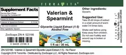 Label for Valerian & Spearmint