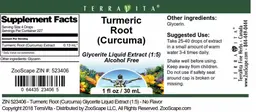 Label for Turmeric Root (Curcuma)