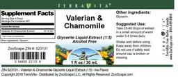Label for Valerian & Chamomile