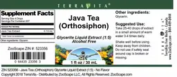 Label for Java Tea (Orthosiphon)