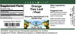 Label for Orange Tree Leaf/Peel