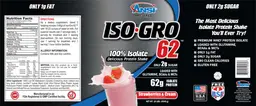 Label for Iso-Gro 62 Strawberries & Cream