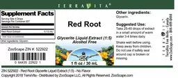 Label for Red Root