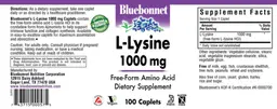 Label for L-Lysine 1000 mg