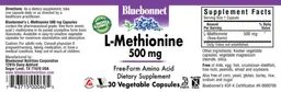 Label for L-Methionine 500 mg