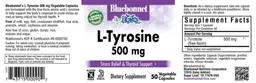 Label for L-Tyrosine 500 mg
