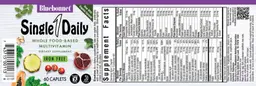 Label for Single 1 Daily Iron Free